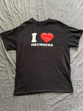 Black "I Love Drummers" t-shirt